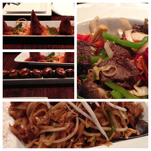 Wing bomb, firecrackers, pad Thai and lemongrass beef with @lattelover07 and @leannabanana12 #jalroadtrip