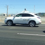 Near San Jose. Saw two of these Lexus SUVs with Google logos and a ?radar on top. Driver's door said "self driving car." #jalroadtrip