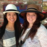 @leannabanana12 and @lattelover07 just both bought some hats. And they just had to wear it out the door. #jalroadtrip