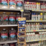 Water, jerky, and spray paint. Interesting product placement, Walmart…