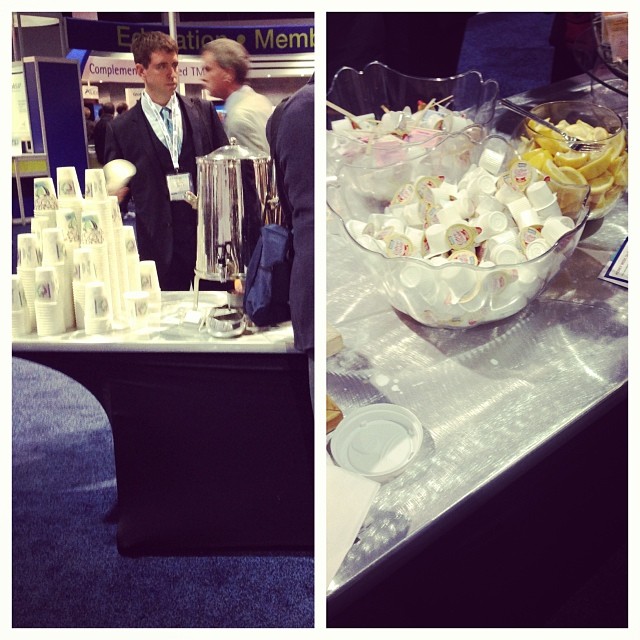 Doctors love their coffee. No shortage of tables like these here at #kidneywk13